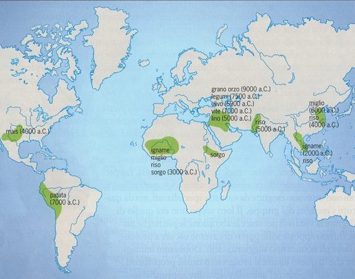 Mappa mondiale della domesticazione delle piante