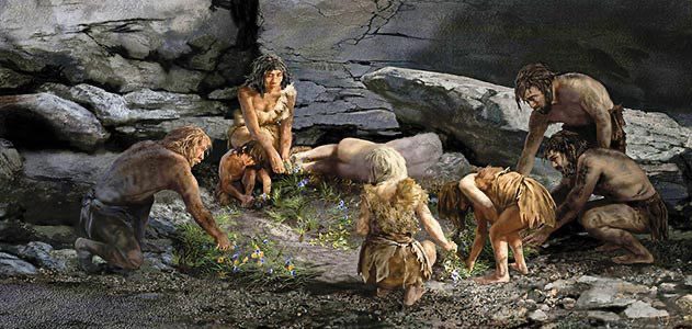 Ricostruzione di una sepoltura paleolitica